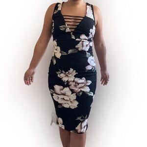 Floral Black Dress
